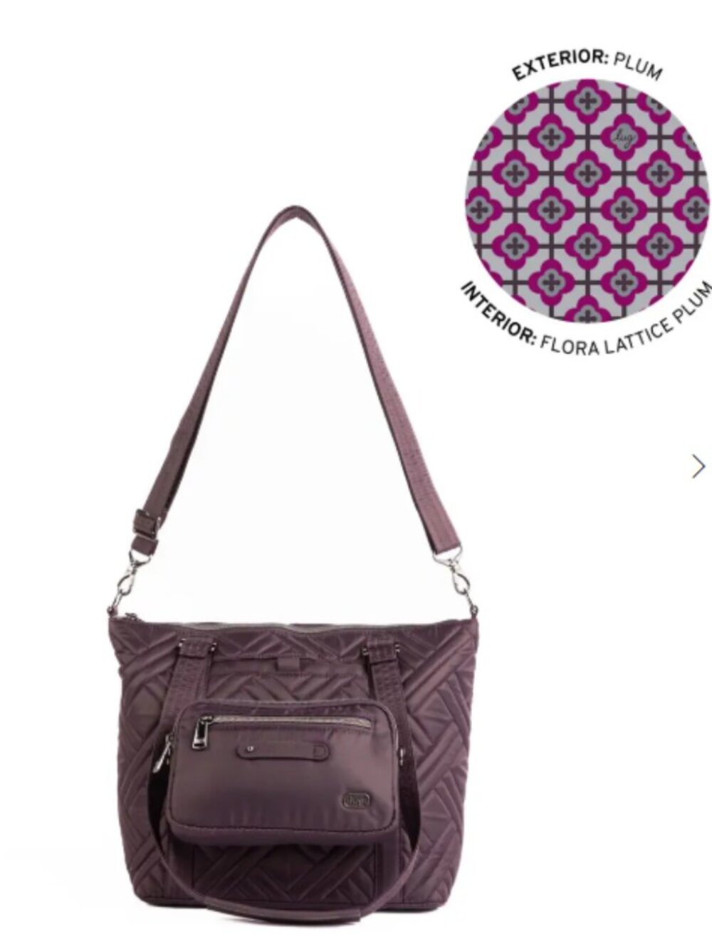 NWOT Catamaran Tote Bag & Removable Pouch, Plum - Picture 10 of 10